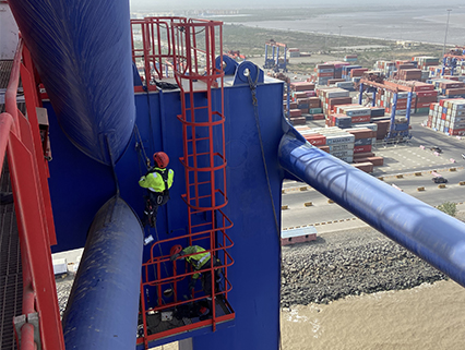 port crane NDT inspection and painting services