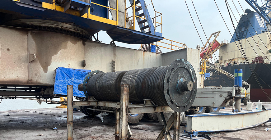 MHC Winch Drum Retrofit Work at Mundra Adani Port