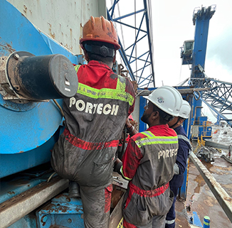 MHC Winch Drum Retrofit Work at Mundra Adani Port